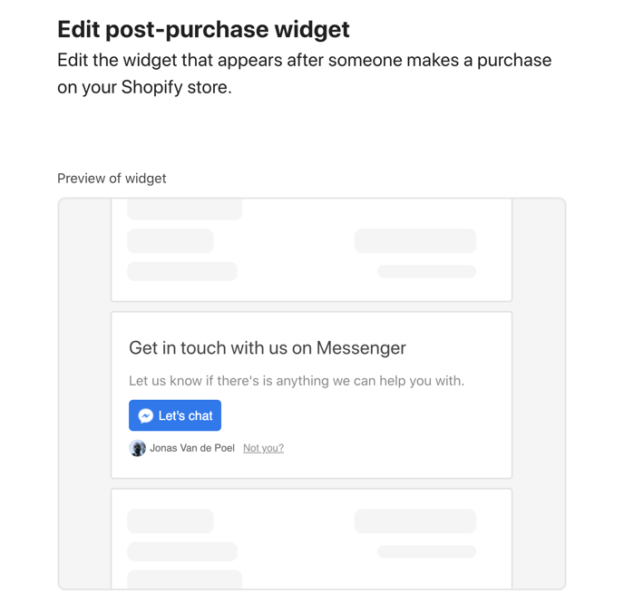 Previewing your post-purchase widget